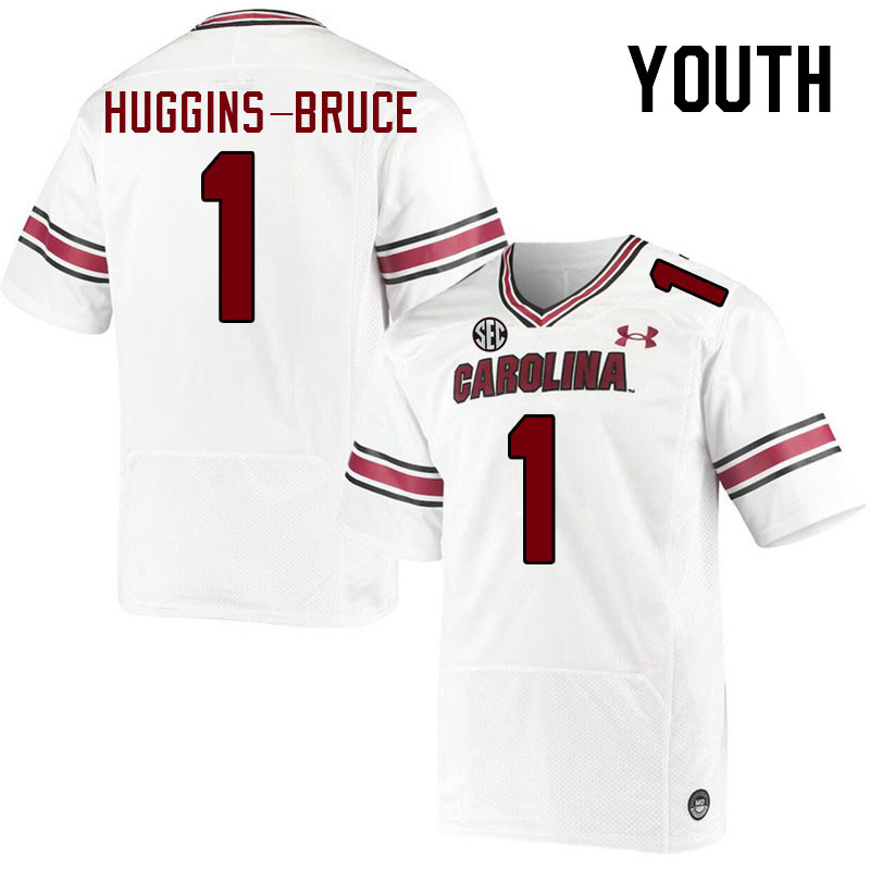 Youth #1 Ahmari Huggins-Bruce South Carolina Gamecocks College Football Jerseys Stitched-White